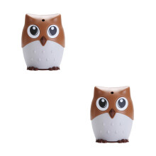 2Pcs Orange Toothpick Box Hand Press Owl Shape Practical Use