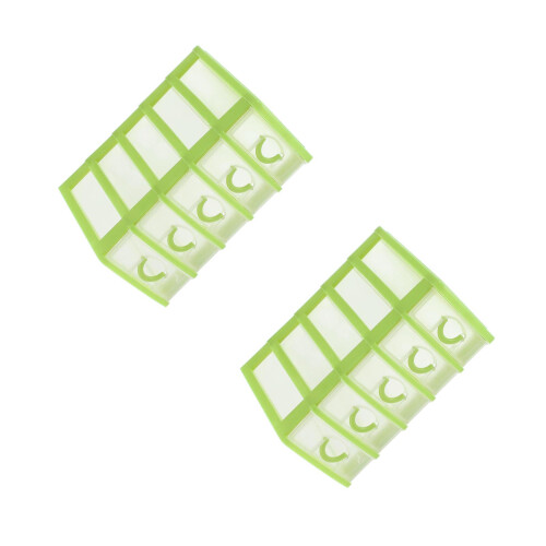 2Pcs Green Plastic Drawer Organizer 5 Layers Clear Office Storage Box