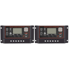 2Pcs Black Solar Panel Controller 12V Pwm Charge with Dual Circuit
