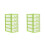 2Pcs Green Plastic Drawer Organizer 5 Layers Clear Office Storage Box 5