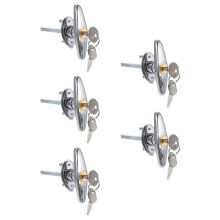 5Sets Durable Silver T-Handle Garage Door Lock Kit for Home Safety