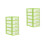 2Pcs Green Plastic Drawer Organizer 5 Layers Clear Office Storage Box 6