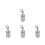 4Pcs Stainless Steel Rope Connector Link Silver Cord End Stopper 1