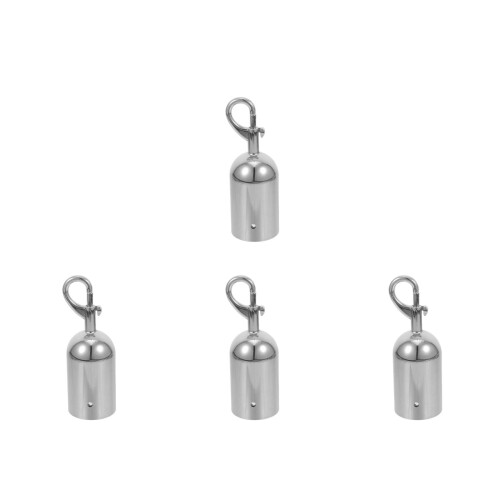 4Pcs Stainless Steel Rope Connector Link Silver Cord End Stopper