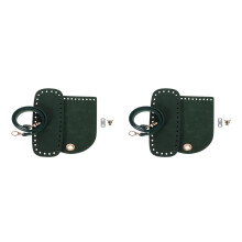 2Pcs DIY PU Handbag and Shoulder Bag Kit Dark Green with Sewing Tools