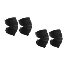 2Pairs Black Sponge Knee Pads Elastic Double Straps for Sports