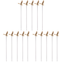 15Pcs Golden Stainless Steel Salad Forks and Cocktail Fruit Picks