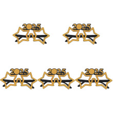 5Pcs 2025 Number Party Glasses Golden Pc Material Eye Decoration