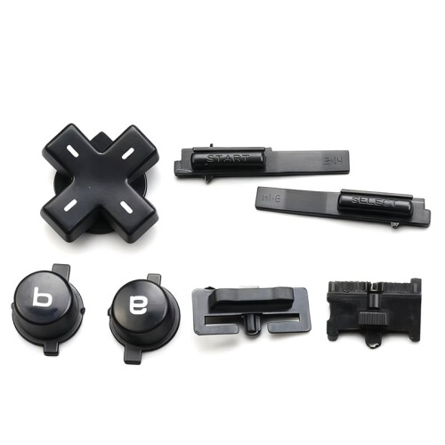 For Gameboy Micro-GBM Console Full Set Left Right L R A B D-Pad Buttons Key Replacement for GBM Console Black 1