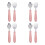 4Sets Compact Pink Baby Spoon Fork Training Utensils Stainless Steel 6