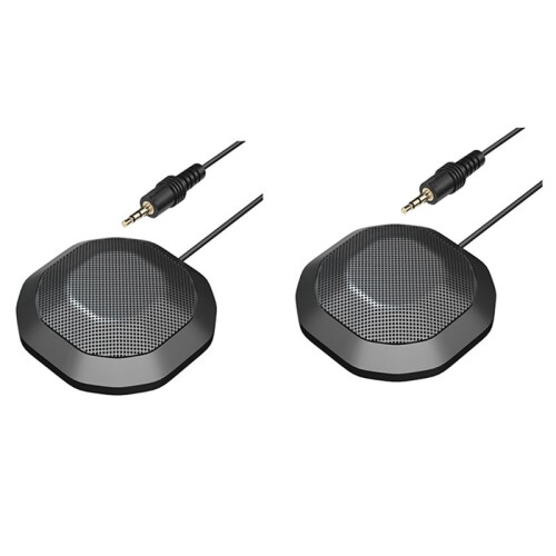 2Pcs 360 Omnidirectional 3.5mm Desktop Microphone for Computers Laptops Audio Recording Communication