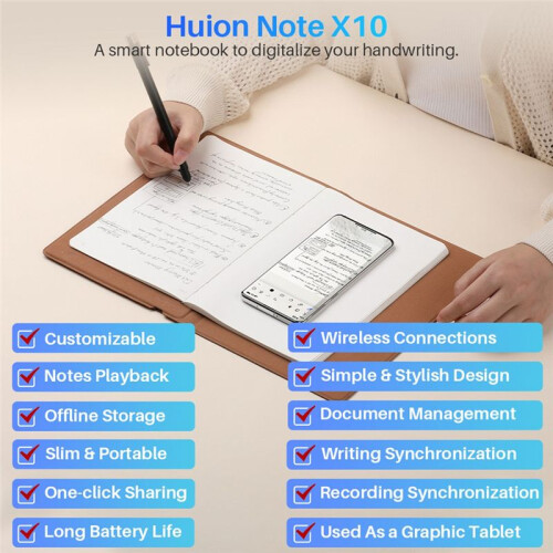 Huion Note 2-in-1 Digital Handwriting Notebook  Sync Pen AI Cloud Sync  Drawing Tablet for Writing and Drawing 2