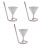 3Pièces Verres À Vin Rose En Verre Design Queue Spirale 3