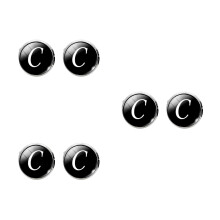 3Pcs Black Glass Collar Button Cufflinks Lightweight Men’s Decoration