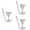 3Pièces Verres À Vin Rose En Verre Design Queue Spirale 6