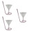 3Pièces Verres À Vin Rose En Verre Design Queue Spirale 7