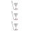 3Pièces Verres À Vin Rose En Verre Design Queue Spirale 8