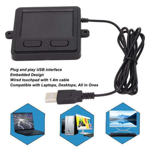 Trackpad USB Wired Touchpad Embedded Compact Size Portable Practical Computer Touch Pad for Laptops Desktops 2