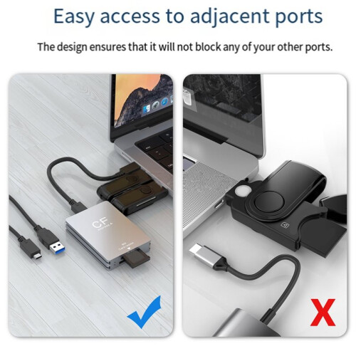 2 in 1 CFexpress Type A  Card Reader Portable CFExpress Reader USB3.2 10Gbps Dual Slot  Memory Card Adapter A+ 1