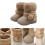 1Paire Chaussures Bébé Beige En Molleton, Bottes Pré- Chaudes 7