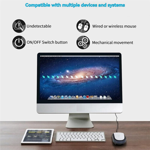 Virtual Mouse Mover Automatic Movement for Computer Laptop Awakening with /OFF  Undetectable Mouse Jiggler Black 1