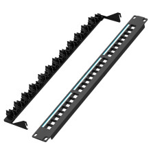 24-Port Cat6 Patch Panel UTP/STP Tool-Free Rack Mount Network Panel with Labels for Structured Cabling