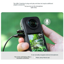 Lavalier Microphone for X5 GO Ultra Noise Reduction Perfect for Action Cameras Enhances Audio Quality