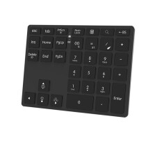 Tri-Mode Numpad 7-Kleuren LED-Achtergrondverlichting, BT5.0/USB/2.4G Draadloos Oplaadbaar Numeriek Toetsenbord 35-Toetsen Schaarschakelaars