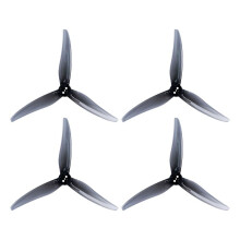 Hélice de PC de 3 Palas 4525 de 2 Pares con Tres Orificios para Motor 2004 para Drones FPV Freestyle, Color Gris Transparente.