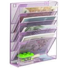 (Purple) 5-Tier Metal Desk File Organizer for Office