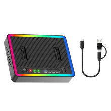 M.2 Duplicator Cloner Dual-Bay Offline USB C Dock, 20 Gbps NVMe PCIE NGFF Station voor 22110 2280 2260 2242 2230 M.2 SSD