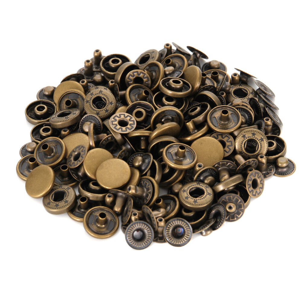 (Brass) 12.5Mm 40 Sets Metal Snap Button Snaps Fasteners With 4 Pieces Fixing Tools Press Studs Clothing Tool Kit 6434023502502