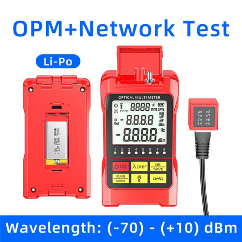 Fiber Optic Optical Power Meter RJ45 Tester+Wire Tracker -70-+10dbm Optical Multimeter Network Attenuation Tester 2