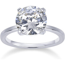 (9.5, White Gold) KOUYI 18K Sterling Silver Gold Round Cut Solitare 1.5 CT Moissanite Engagement Rings for Women