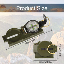 Multi-Functional Metal Compass for Hiking Camping Climbing 8.5x5.4cm