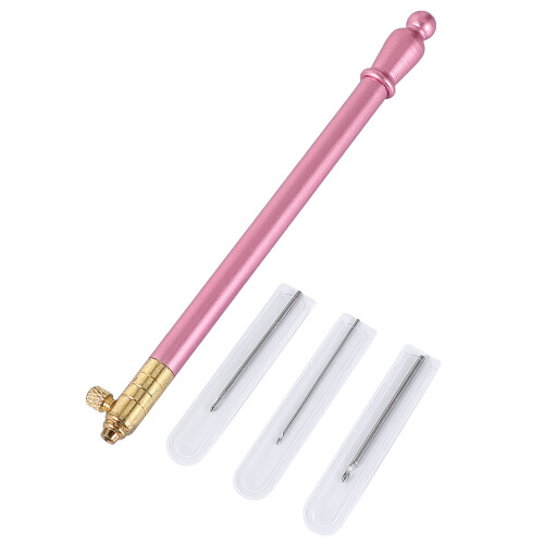 2Sets Durable Pink Embroidery Hook Needles Kit for Knitting Projects