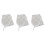 3Pcs Stylish White Table Runner with Diamond Strip and Tassels 4