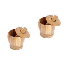 2St Keuken Vijzel Met Knoflookpers Hout En Bamboe in Khaki