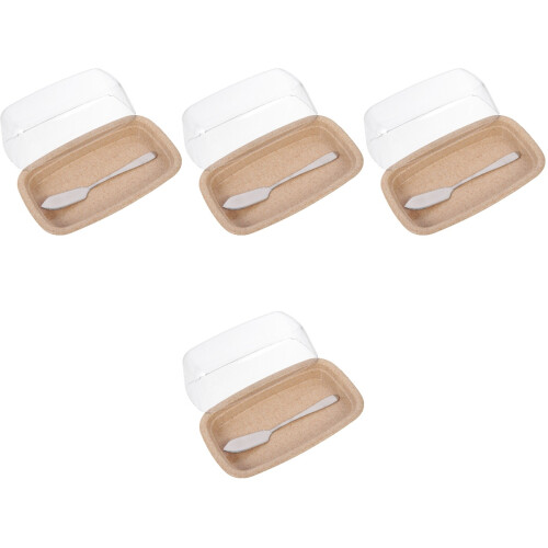 4Pcs Convenient Butter Plate with Lid Multi-Color Tray 1