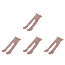 4Pairs Cotton Spring Girl Leggings Cozy Kid Pantyhose Coffee Color