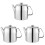 3Pcs Stainless Steel Tea Pot Silver with Ergonomic Handle 1
