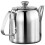 3Pcs Stainless Steel Tea Pot Silver with Ergonomic Handle 3