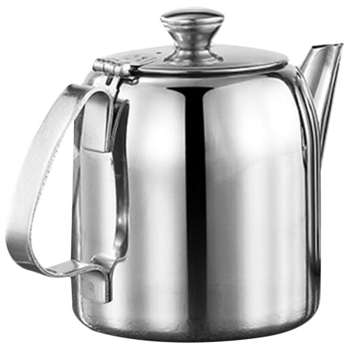 3Pcs Stainless Steel Tea Pot Silver with Ergonomic Handle 2