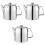3Pcs Stainless Steel Tea Pot Silver with Ergonomic Handle 4