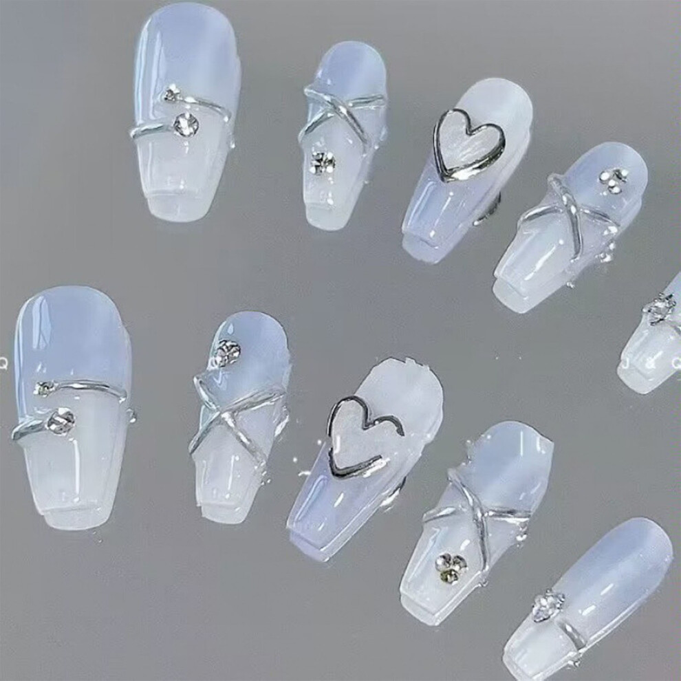 Reach-Tools (Xs) Blue Rhinestone False Nails - Reusable & Charming