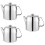 3Pcs Stainless Steel Tea Pot Silver with Ergonomic Handle 8