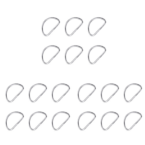 300Pcs Durable Silver D Rings for Belts Bags and Craft Projects