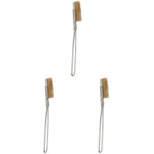 3Pcs Rust Cleaning Wire Brush Golden Handle Brush for Home and Metal