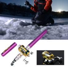 (Purple) Compact Aluminum Fishing Rod - Ergonomic Grip