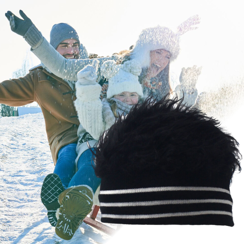(Black) Striped Acrylic Beanie for Winter & Outdoors-image-OPC-PSDY7FW-NEW